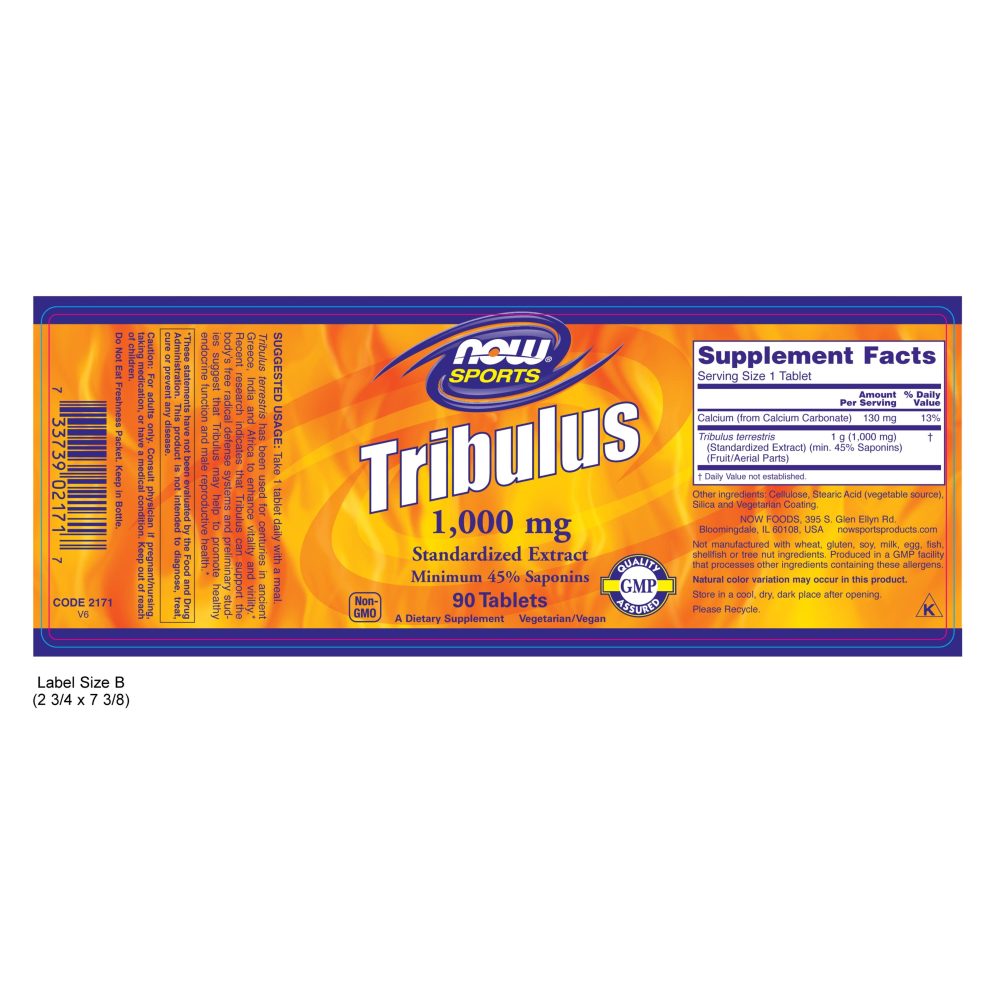  나우 Now, Tribulus 1000 mg, 90 타블렛