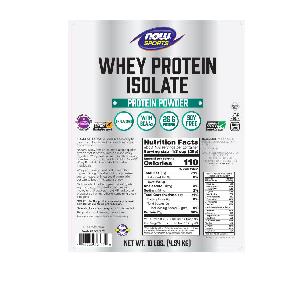  나우 Now, Mega Pack, 100% 순수 Whey Protein Isolate, 10 lbs. (4.54 kg)