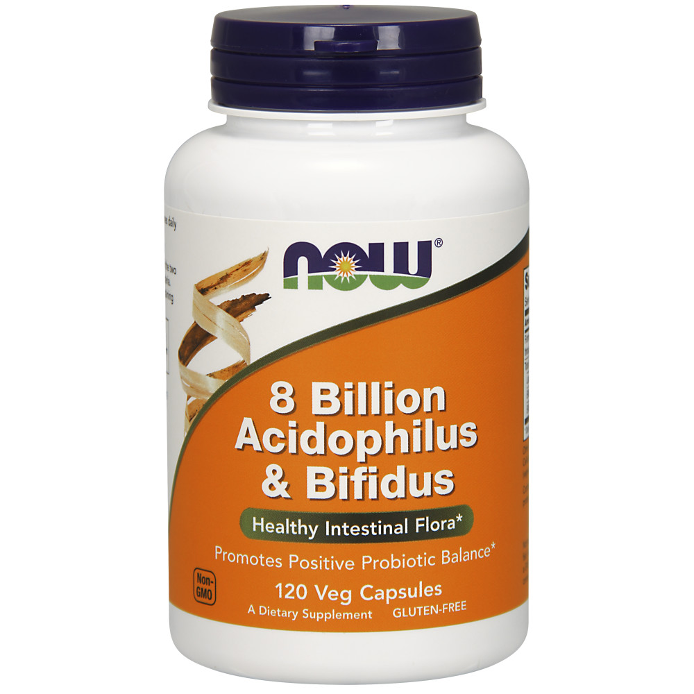 나우 Now, 8 Billion Acidophilus & Bifidus, 120 캡슐