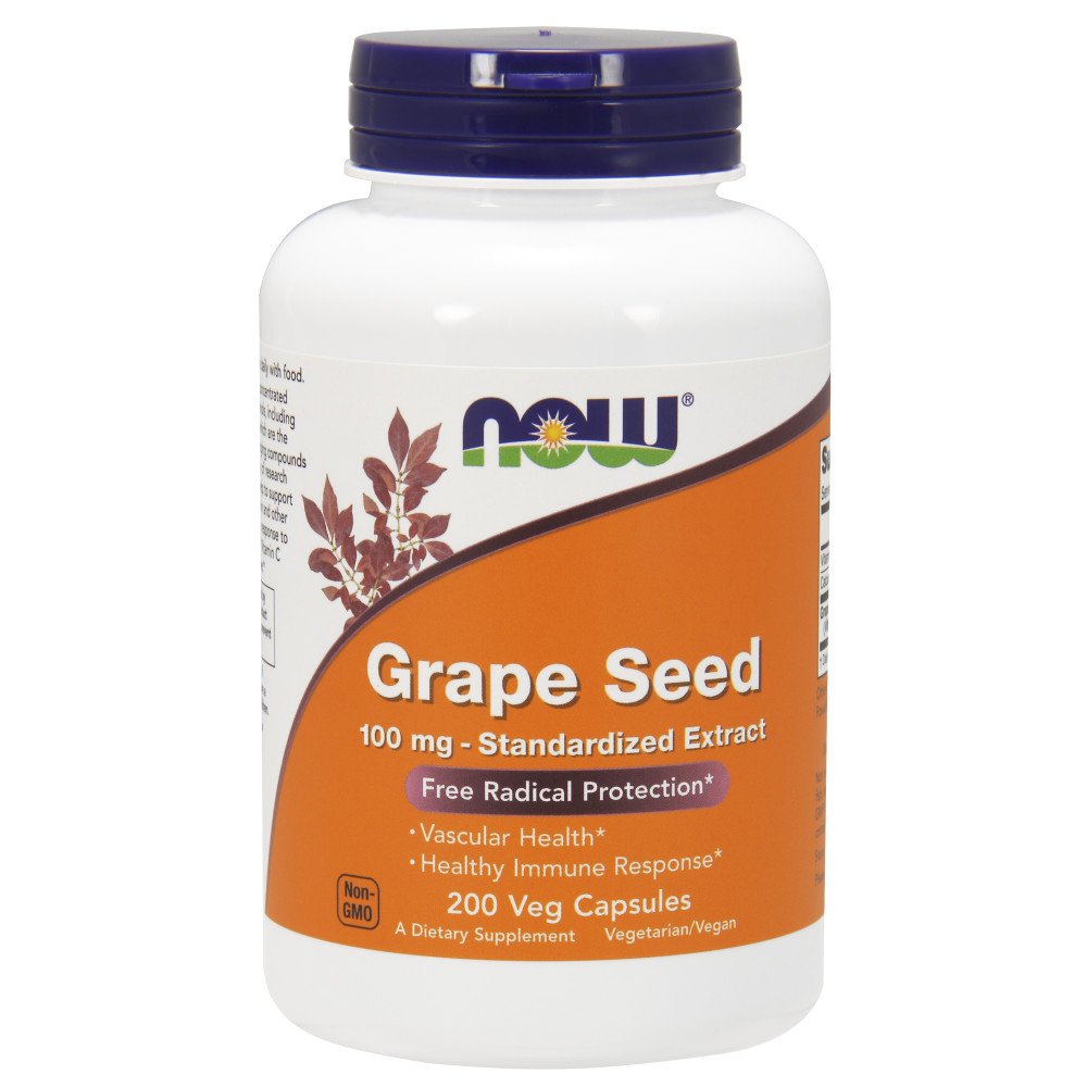  나우 Now, Grape Seed Standardized Extract 100 mg, 200 식물성 캡슐