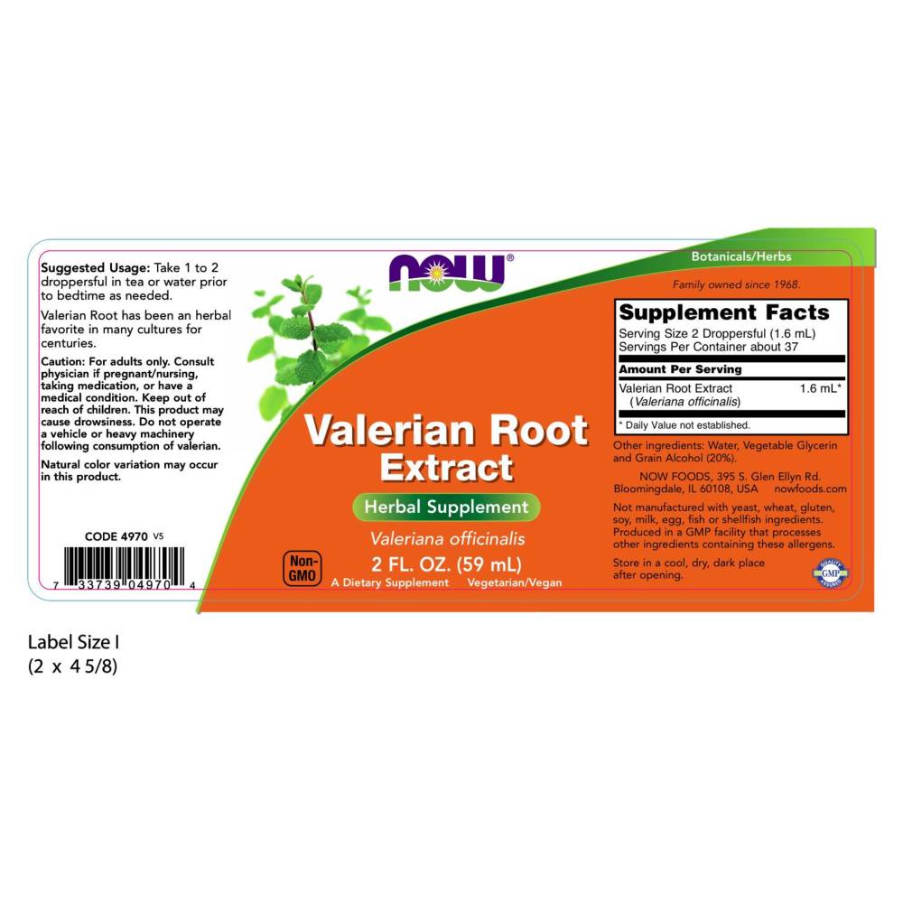  나우 Now, Valerian Root Extract, 2 fl oz (60 ml)