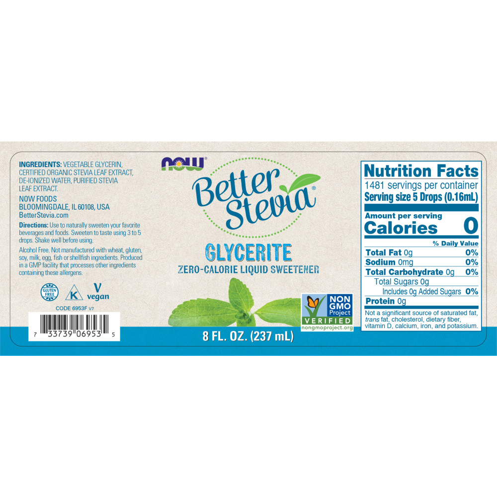  나우 Now, BetterStevia®, Stevia Glycerite, 8 fl oz (237 ml)