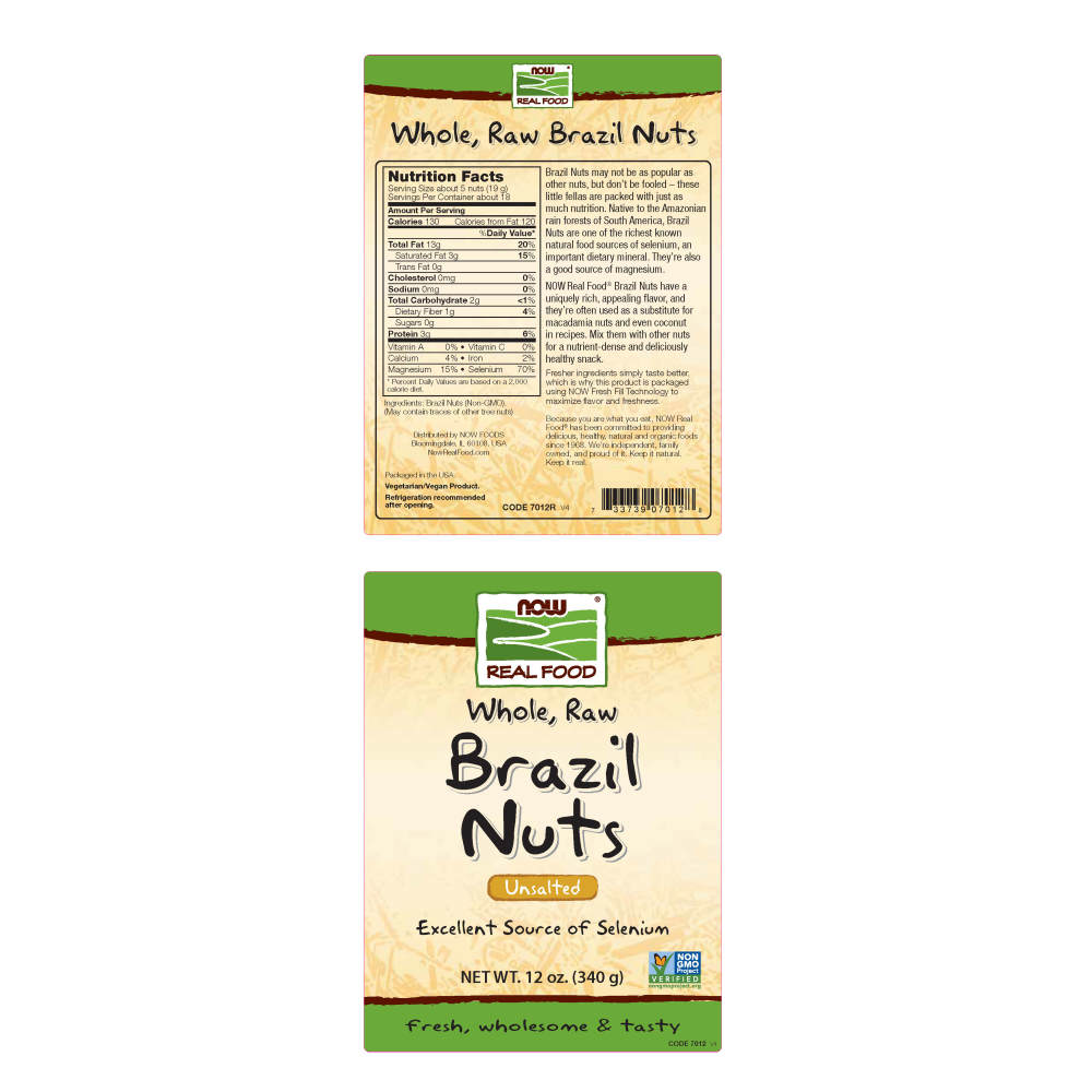  나우 Now, Brazil Nuts, Raw, 12 oz (340 g)