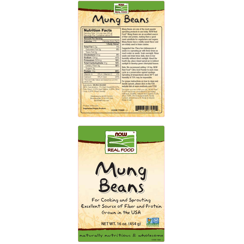  나우 Now, Mung Beans, 16 oz (454 g)