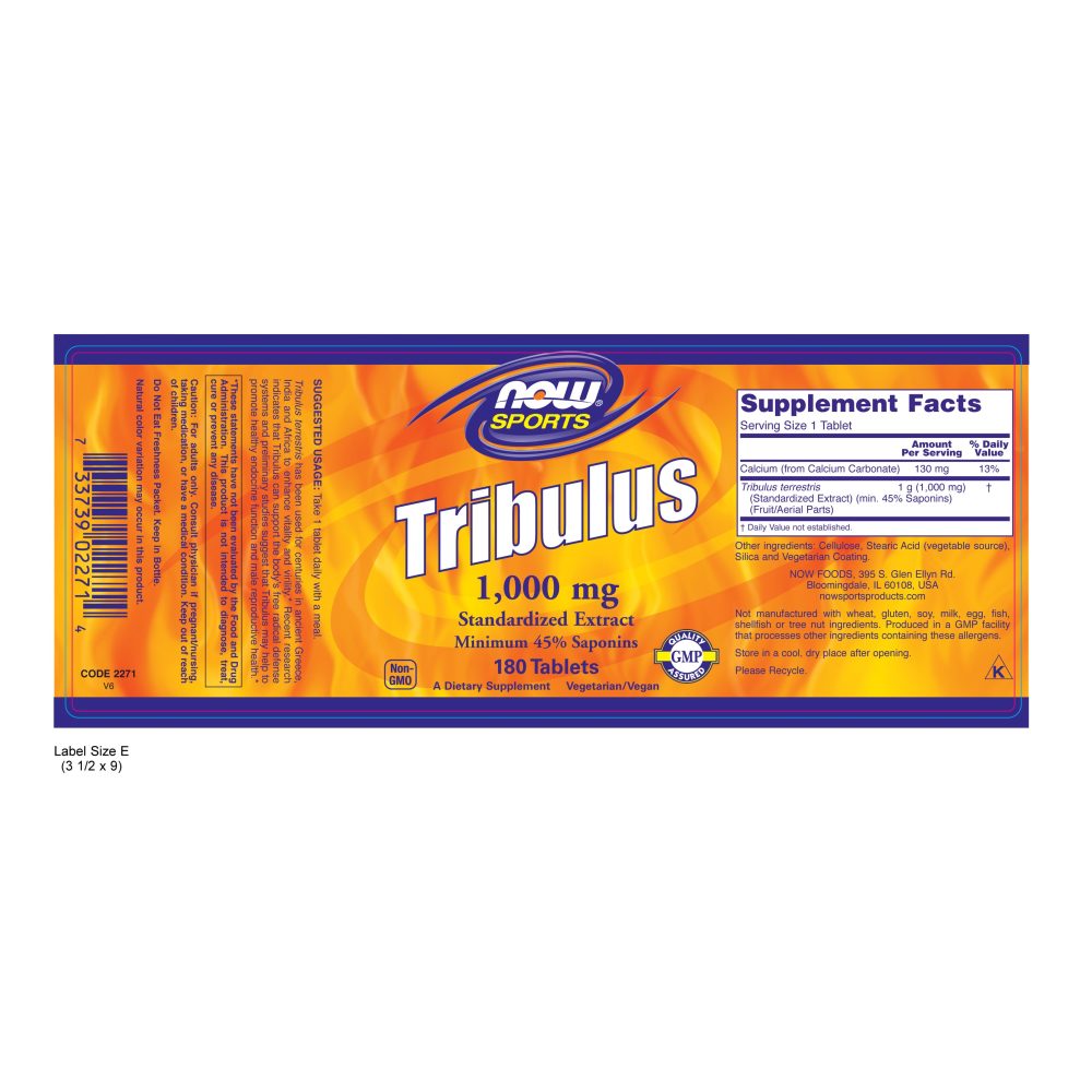 나우 Now, Tribulus 1,000 mg, 180 타블렛