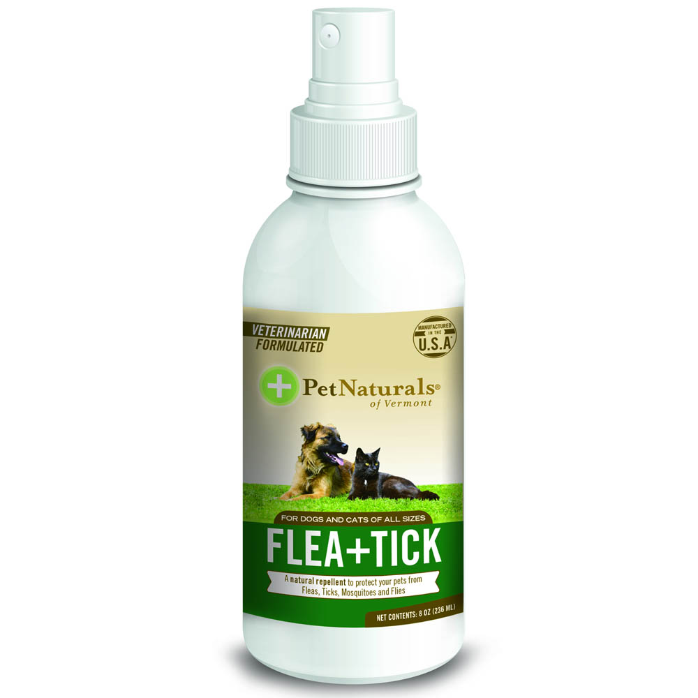 Pet Naturals of Vermont, 벼룩 + 진드기 스프레이 (강아지, 고양이), 8 oz (236 ml)